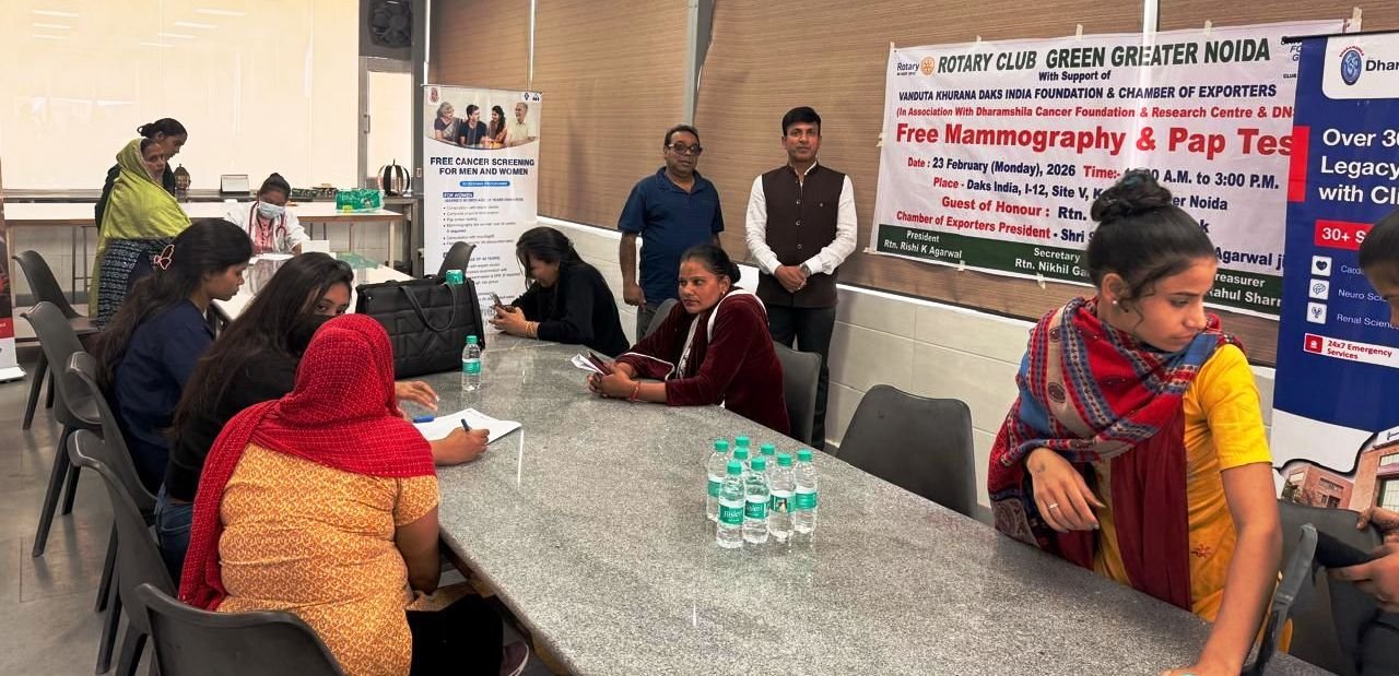 ग्रेटर नोएडा - रोटरी क्लब ग्रीन ग्रेटर नोएडा द्वारा निःशुल्क मैमोग्राफी एवं पैप टेस्ट शिविर आयोजित I